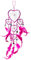 45cm x 16cm Dreamcatcher Traumfänger Herz Pink Pinke Federn Spiegel