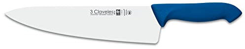 3 Claveles Cuchillo Cocinero Proflex de 25 cm, Acero Inoxidable, Azul