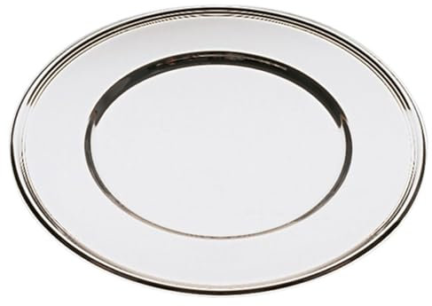 APS 35730 Platzteller, Servierplatte, Dekotablett, Ø 30,5 cm, Edelstahl 18/8 hochglanzpoliert, mit Fadendekor
