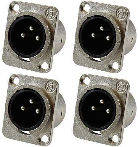 GLS Audio XLR Male Jack 3 Pin – Panel Mount Buben D Serie Größe XLR – 4 Pack