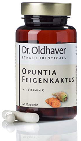 Dr. Oldhaver Opuntia Feigenkaktus Nopal (60 Kapseln) Hochwertiges natürliches Feigenkaktuspulver (500mg pro Kapsel) mit Vitaminen, Für Blase & Prostata