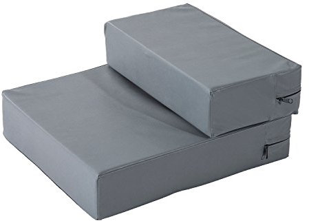 PawHut Tiertreppe Tierunterlage Klappbar Hundetreppe Treppe Unterlage für Katze und Hunde Grau L42 x B39 x H20 cm