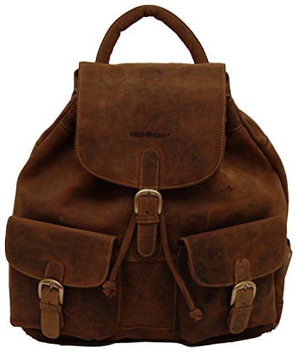 Greenburry VINTAGE 1711-25 Daypack L Wanderrucksack Leder Rucksack, Ranzen; antikbraun by Moda-Store de