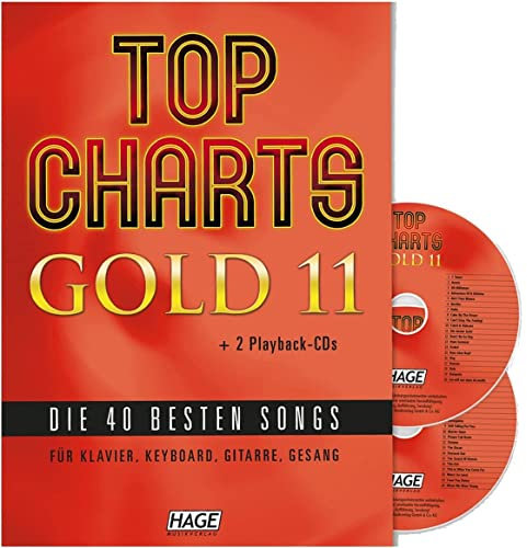 Top Charts Gold 11-40 besten Songs für Klavier, Keyboard, Gitarre und Gesang mit 2 CDs (Ohne Notenklammer !)