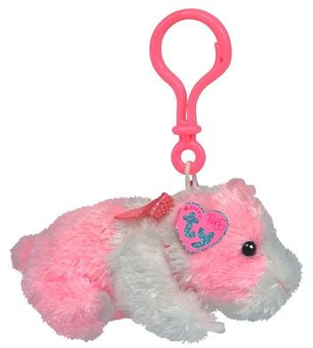 Portes Clés - Peluche Hamster Rose Porte-clés 13 Cm