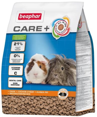 BEAPHAR — CARE+ — Alimento extruido Super Premium para conejillo de indias — Contiene vitamina C y un 22% de fibra — Sin azúcares añadidos — 1,5 kg, paquete de 1 unidad