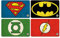 Logoshirt® DC Comics I Vier Superhelden I Logo I Frühstücksbrettchen I Schneidebrett I 23x14cm I 4er Set I spülmaschinenfest & hitzebeständig I Lizenziertes Originaldesign