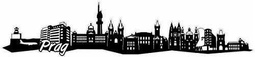 Samunshi® Prag Skyline Aufkleber Sticker Autoaufkleber City Gedruckt - 20x4cm schwarz