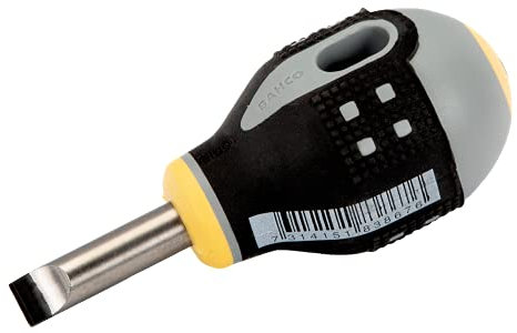 Bahco BE-8330 - Destornillador Ergo Boca Recta Extracorto 0,6X3,5X25