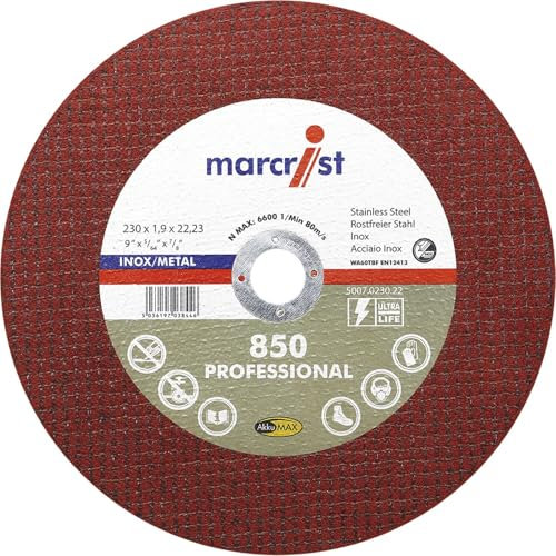 Marcrist Trennscheiben 230x1,9mm Set Inox Spezial Ultradünn, Handtrennscheiben gerade Form - 25 Stück