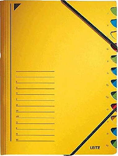 LEITZ Ordnungsmappe/3912-00-15, gelb, 12-teilig, 245x320mm für A4