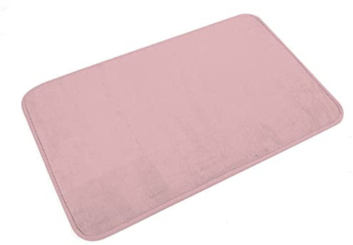 Douceur d'Intérieur Tappeto da Bagno Microfibra 45x75CM, Cotone, Rosa Cipria, 45 x 75 cm