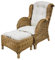 Sedex Rattan-Ruhesessel inkl. Hocker & Polsterauflagen/Ohrensessel/Korbsessel/Rattan/honigfarben