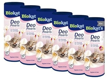Biokat's Deo Pearls Baby Powder - Streuzusatz mit Duft für Frische und feste Klumpen in der Katzentoilette - 6 Dosen (6 x 700 g)