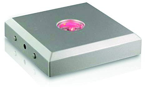 VIP-LASER Leuchtsockel 5 LEDs Farbwechsler incl. Color-Stop Funktion Silber (3 LED mit Color-Stop, Silber)