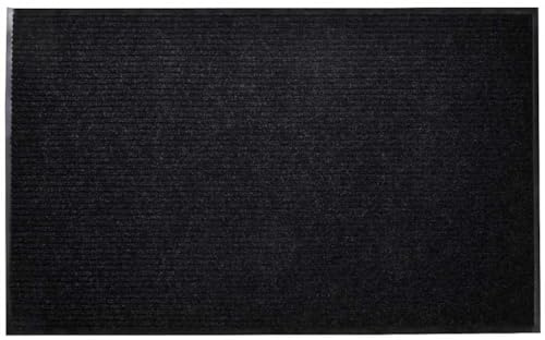 vidaXL Door Mat Black 90 x 60 cm PVC