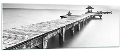 Panorama Bilder auf Glas Thailand bucht strand brücke Glasbild 90x30cm Wandbilder Dekoration Wohnzimmer Schlafzimmer Küche Klein Wanddeko Bild im Glas Wand Kunstdruck Art Modern GAB90x30-2441