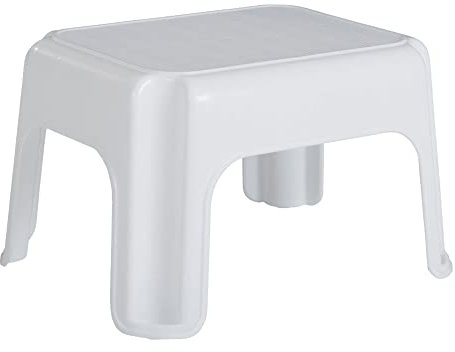 Rubbermaid Tritthocker, 24,1 cm hoch, weißer Kunststoff, Kleiner Einzeltritthocker für Kinder/Erwachsene zu Hause/Küche/Wäsche/Garage/Badezimmer