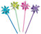 Windrad in leuchtenden Farben, 36 Stück, Grün, Blau, Rosa und Violett
