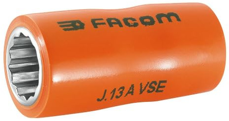 FACOM J.13Avse Series J.Avse Vse Series Insulated 3/8 Socket, 12-Point, 1.000V, 22 mm Diameter, 46 mm Length