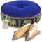livasia Meditationskissen mit Thaiseide - Ø 45x15cm - Yogakissen mit Kapok, Pouf, Bodenkissen für Yoga und Zen Meditation, Sitzkissen für Garten und Balkon, Zafukissen (Blau/Elefanten Seide)