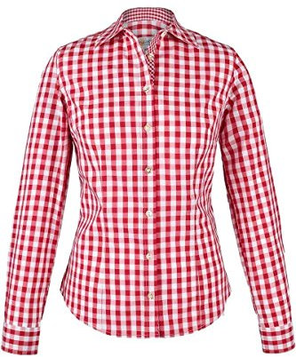 Almsach Damen Trachten-Bluse rot-weiß kariert 'Maria', rot, 40
