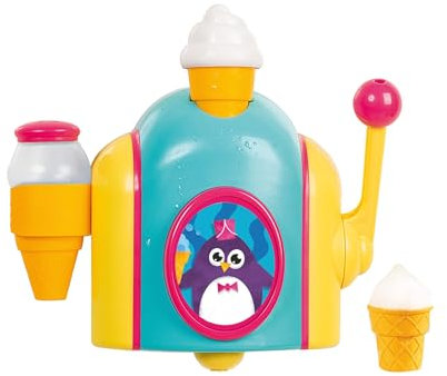 TOMY Toomies Foam Cone Factory Baby Bath Toy , Ice Cream Themed Bubble Making Toy , Kids Water Play Suitable For 18M and 2 3 and 4 Year Old Boys and Girls