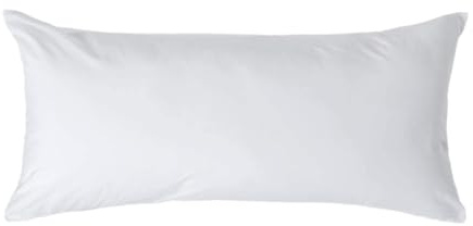 HOMESCAPES White Pure Egyptian Cotton Euro Size Pillowcase 40 x 80 cm 200 TC 400 Thread Count Percale Equivalent Pillow Case with Zip
