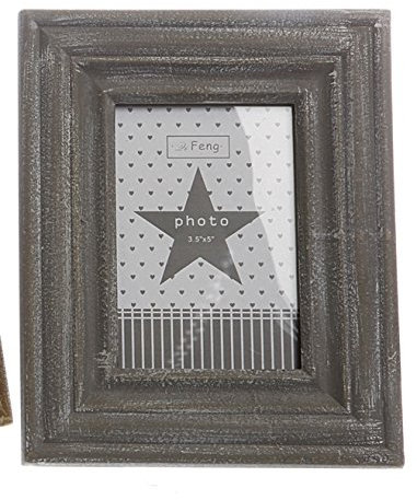 Cepewa Bilderrahmen Vintage Country grau, Holz- Fotorahmen im Retro-Look zum Aufstellen, Maße: 20,5x16,5cm, 22,5x17,5 oder 25,5x20,5cm, Bildergröße: 9x13cm, 10x15cm oder 13x18cm, größe:S