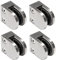 PRIOstahl Glashalter 4 Stück Glasklemmen Set Abstandhalter Klemmhalter 50 X 40 x 26 mm Anschluss: Flach Glas 8mm Glasklemmhalter Glasplattenhalter für Geländer Treppengeländer Balkon aus Edelstahl V2A