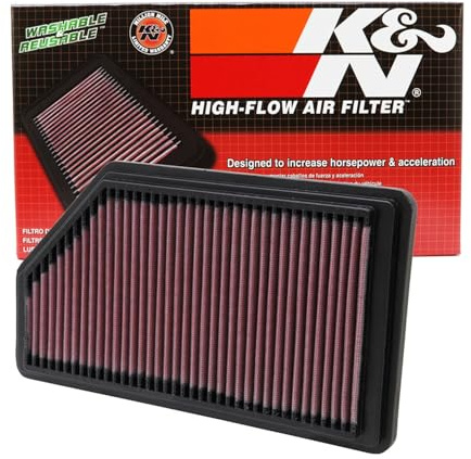 K&N 33-2200 Waschbarer und wiederverwendbarer KFZ Tauschluftfilter | Kompatibel mit: HONDA PILOT