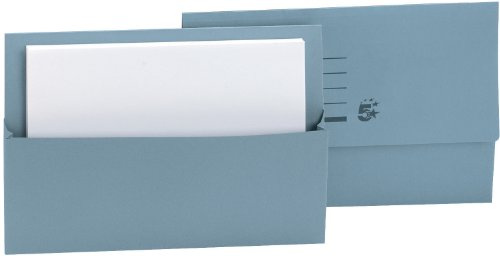 5 Star Office Document Wallet Half Flap 250gsm Capacity 32mm Foolscap Blue [Pack 50]