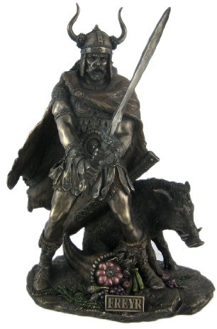 US braunen Finish, nordischen Gottes Freyr Statue Pagan Fruchtbarkeit