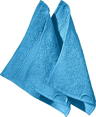 Erwin Müller Seiftuch Karlsruhe 2er- Pack 100% Baumwolle helltürkis Größe 30x30 cm - extrem saugstark, leicht, flauschig weich, hautschmeichelnd (weitere Farben)