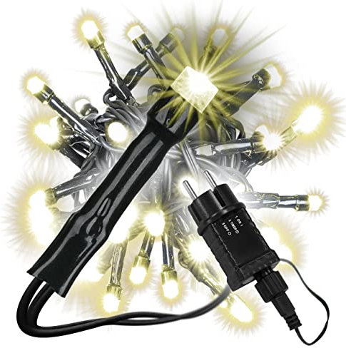 Nipach GmbH diLED Starter-Set 100 LED Lichterkette warm-weiß inkl. Netzteil Trafo Timer Anschlusskabel für erweiterbares Profi-Beleuchtungs-System Außen