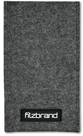 filzbrand Handytasche zum Einschieben aus Designfilz (ca. 100 % Wolle) für iPhone 7 Plus, iPhone 8 Plus, iPhone XR, iPhone 11, iPhone 11 Pro Max,Samsung Galaxy A8, Samsung Galaxy C8, Samsung Galaxy S8 Plus, anthrazit