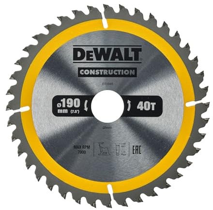 DEWALT DT1945-QZ DT1945-QZ-Hoja para construcción 190x30mm 40T (AC)