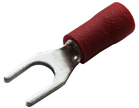 All Trade Direct 100 x Red 4.3mm Fork Insulated Wire Connector Electrical Crimp Terminal