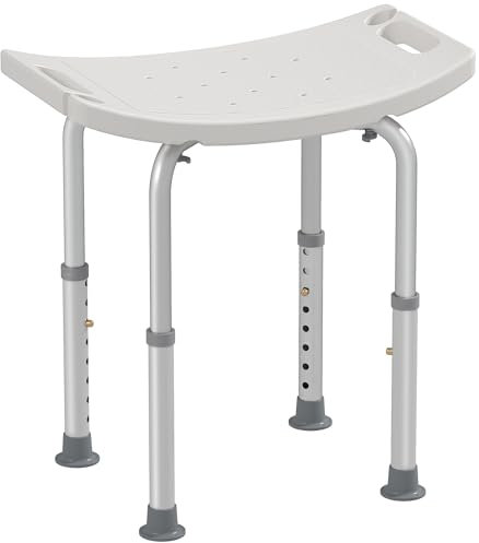 HOMCOM Duschhocker Badstuhl 8 Positionen höhenverstellbar mit Gummistopfen