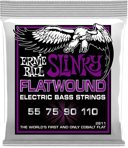 Ernie Ball, Power Slinky Flatwound, Corde per basso elettrico, diametro 55-110