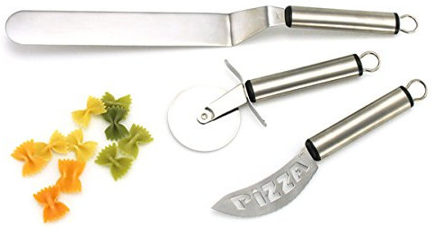 Graf Pizzaschneide-Set, mit Palette, rundem Pizzaschneider und Pizzamesser, Edelstahl