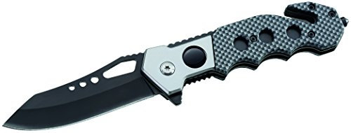 ATK Messer Rettungsmesser Officer Carbon-Optik Länge geöffnet: 20.3cm, grau, M