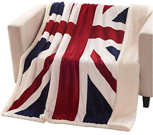 Brandream Superweiche Fleecedecke mit britischer Flagge, Überwurf, Decken, Teenager, Jungen, Erwachsene, Kuscheldecken, 130 x 163 cm