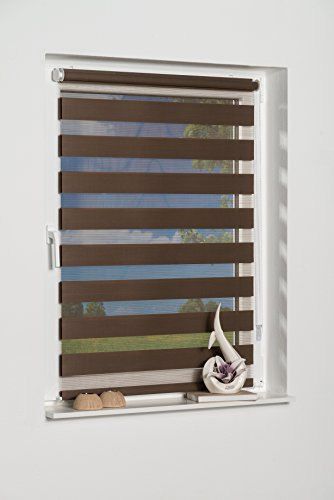 K-home Klemmfix Doppelrollo Andorra ohne Bohren Mokka 120 x 150 cm (B x L)