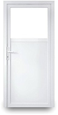 Nebeneingangstür mit Drückergarnitur - weiß - 90 x 210 cm - Innenöffnend - DIN Rechts - 2-fach-Verglasung - verschiedene Maße
