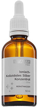 Vitabay Kolloidales Silber Konzentrat 1200 PPM • 50 ml • Hochdosiert • Reinheitsstufe 99,99% • Braunglasflasche