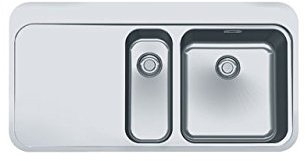 Franke Sinos SNX 251 SX Acero inoxidable - Fregadero (Acero inoxidable, Acero inoxidable, 2 senos, 360 x 390 mm, 17,5 cm, 160 x 390 mm)