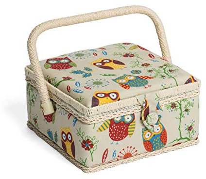 Hobby Gift MRS 9 Kleine Näh-Aufbewahrungsbox, Kunststoff, Eule, 20 x 20 x 11cm