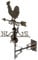aubaho Nostalgie Wand Wetterhahn Hahn Garten Dekoration Windrad Eisen Wetterfahne Braun