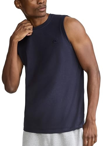 Champion Men's Classic Jersey Muscle T-Shirt, Navy, S